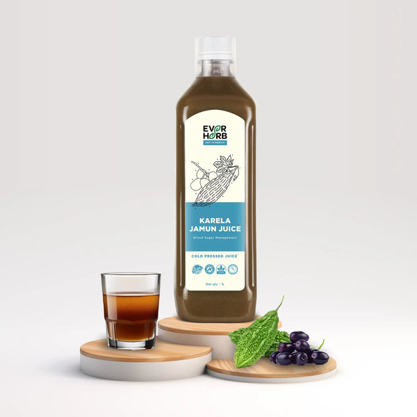 Everherb Karela Jamun Juice - Helps Maintains Healthy Sugar Levels -Helps In Weight Management